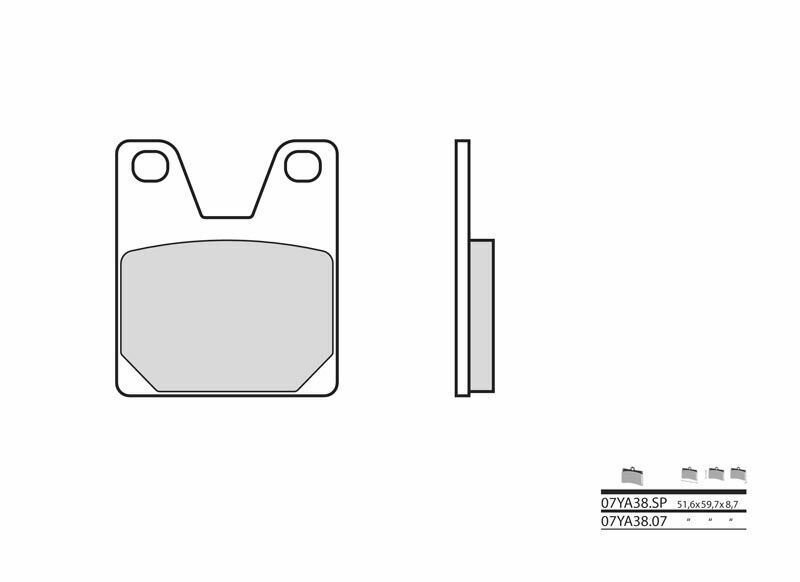 Plaquettes de frein BREMBO route métal fritté - 07YA38SP 