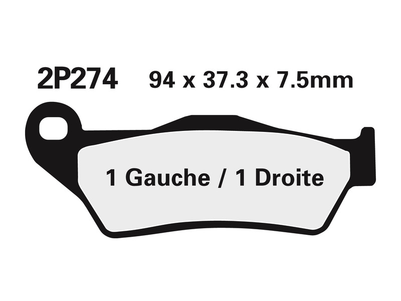 Plaquettes de frein NISSIN route /Off-Road métal fritté - 2P-274ST-MX 