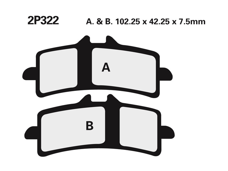 Plaquettes de frein NISSIN route /Off-Road métal fritté - 2P-322ST 