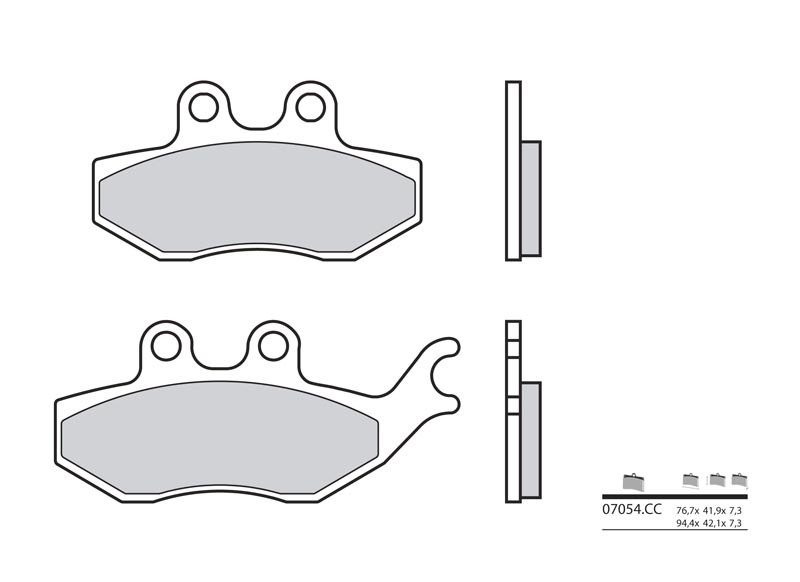 Plaquettes de frein BREMBO Scooter carbone céramique - 07054CC 