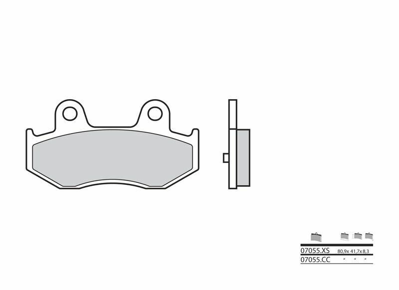 Plaquettes de frein BREMBO Scooter métal fritté - 07055XS 