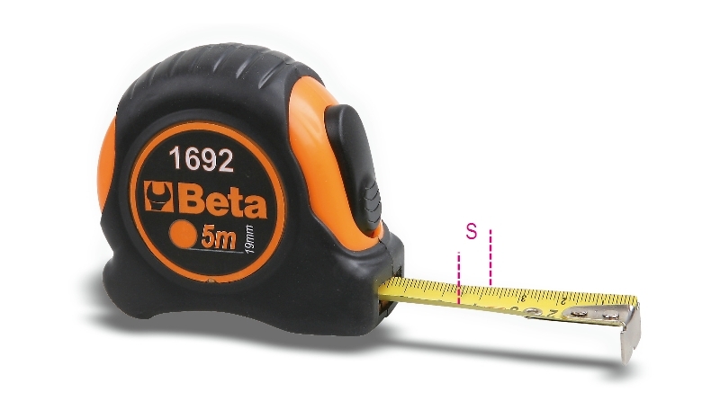 Mètre à ruban BETA 3m boîtier ABS antichoc bi-matières ruban acier classe de précision II 
