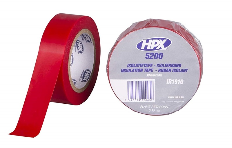 Ruban adhésif isolant HPX rouge 19mm x 10m 