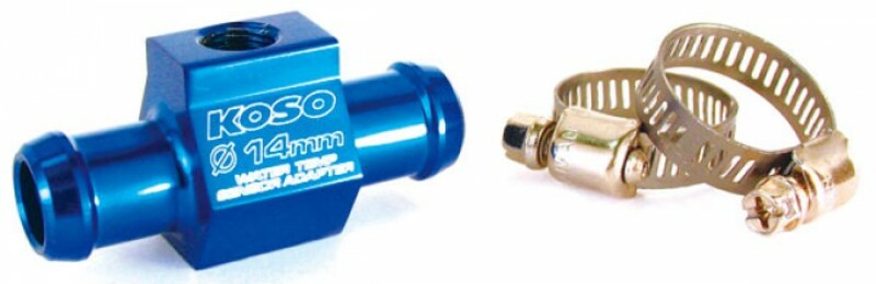 Adaptateur sonde de températue d'eau Koso durite Ø14mm 