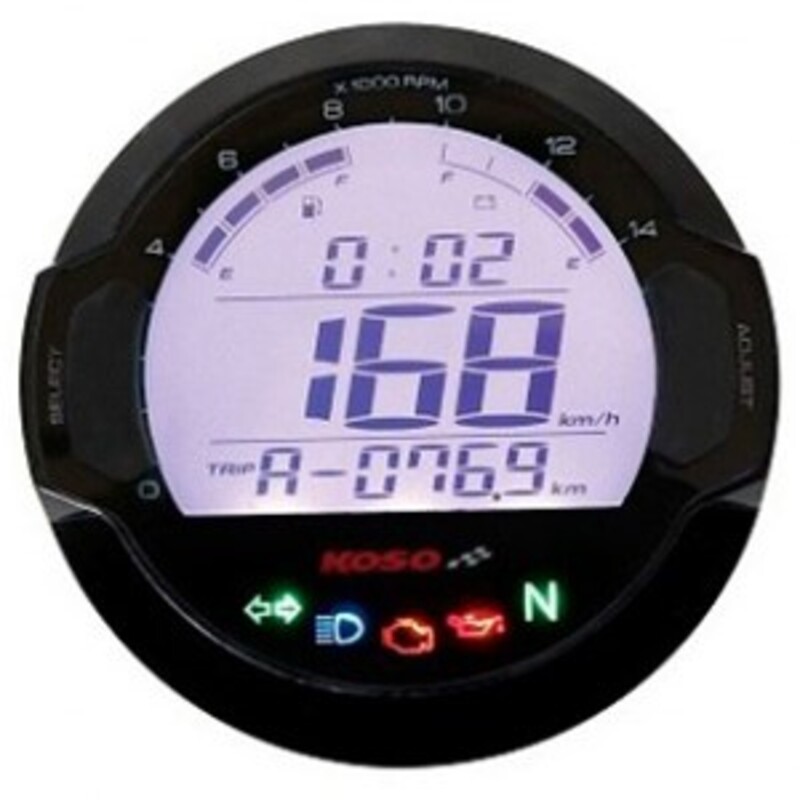 KOSO D64 DL-03S (Black) Speedometer + Tachometer +Indicator Lights (Display LCD) 