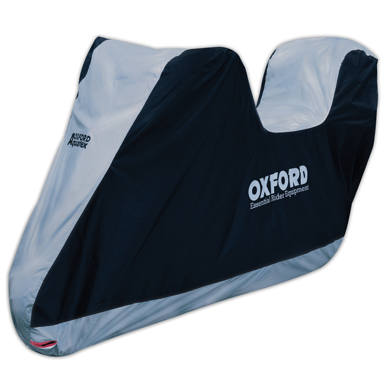 Housse de protection intérieur / extérieur OXFORD Aquatex noir/argent - moto / scooter avec Top case - XL 