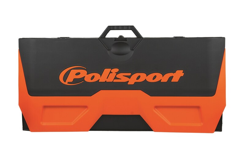 Tapis récupérateur pliable POLISPORT Bike Mat bicolore orange/noir 