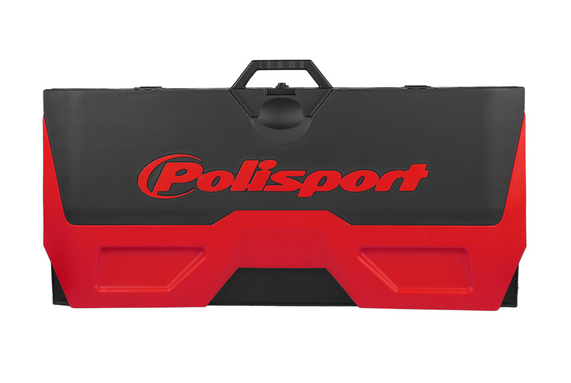 Tapis récupérateur pliable POLISPORT Bike Mat bicolore rouge/noir 