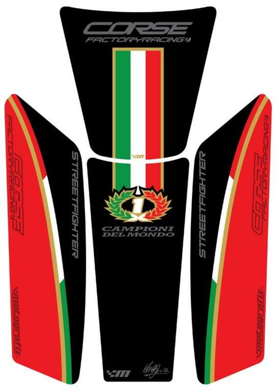 Protection de réservoir MOTOGRAFIX 4pcs rouge Italia Ducati Streetfighter 