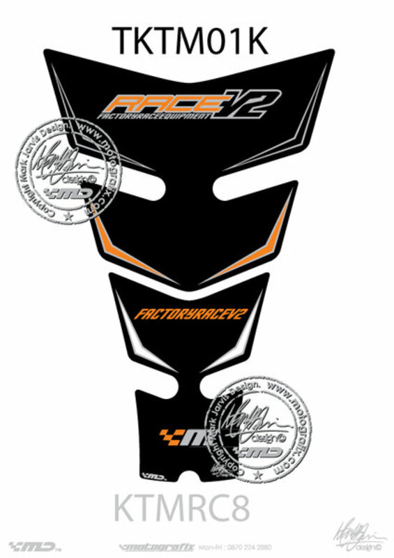 Protection de réservoir MOTOGRAFIX 2pcs noir/orange KTM RC8 