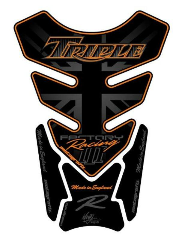 Protection de réservoir MOTOGRAFIX 4pcs Triple noir/orange Triumph 