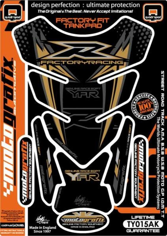 Protection de réservoir MOTOGRAFIX 4pcs noir/or Yamaha