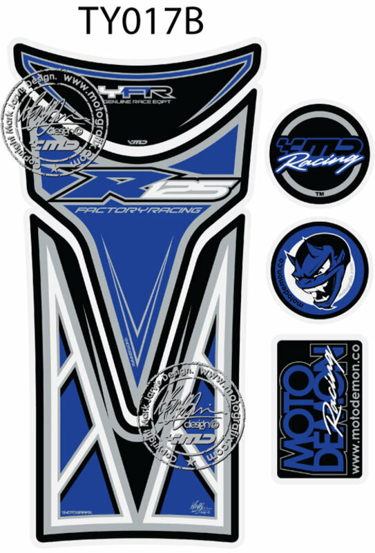 Protection de réservoir MOTOGRAFIX 6pcs bleu Yamaha YZF-R125 