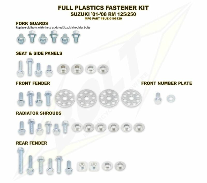 Kit vis complet de plastiques Bolt Suzuki RM125/250 