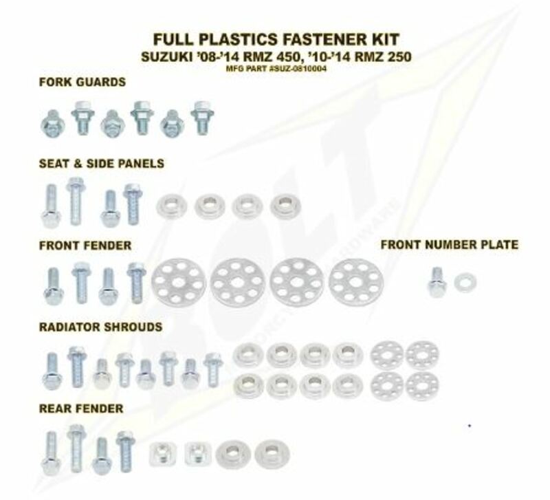 Kit vis complet de plastiques Bolt Suzuki RM-Z450/250 