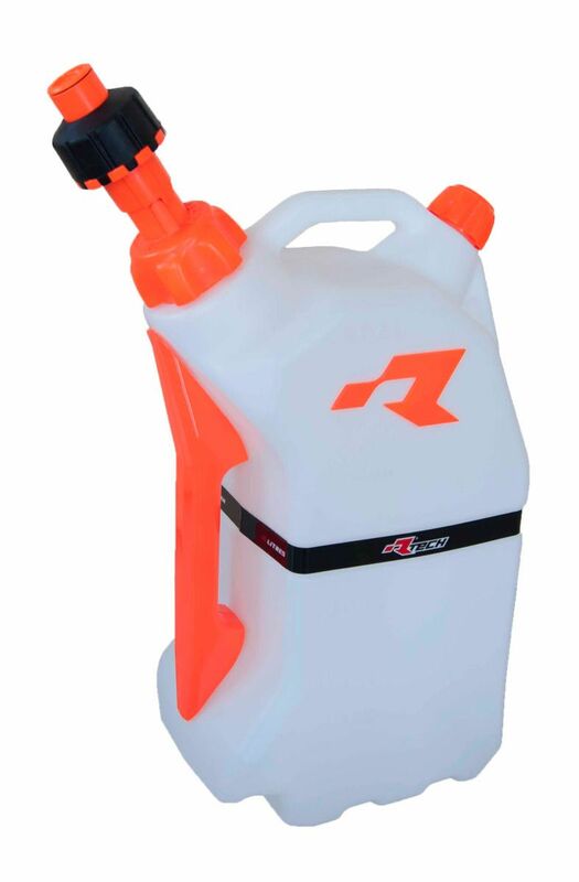 Bidon d'essence RACETECH remplissage rapide 15L translucide/orange 