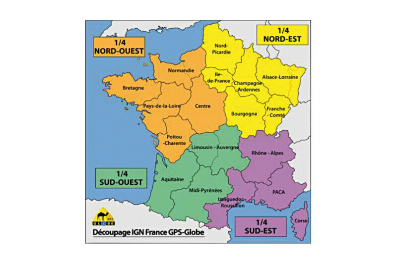 Carte IGN GPS Globe 1/4 France sud-est 1/25000e 