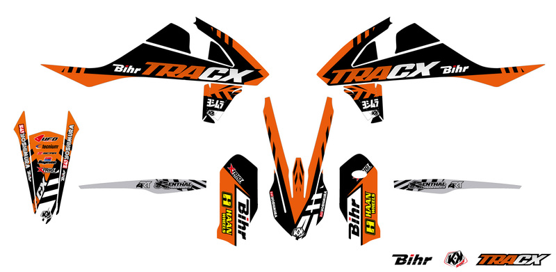 Kit déco KUTVEK Tracx orange KTM EXC/EXC-F 