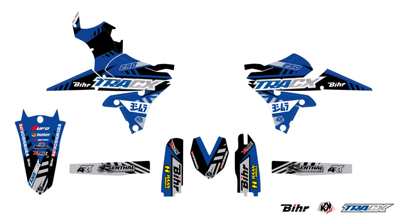 Kit déco KUTVEK Tracx bleu Yamaha WR250F 