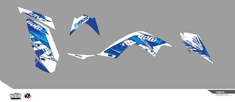 Kit déco KUTVEK Rotor bleu Yamaha Raptor 700 