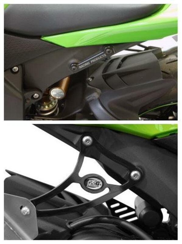 Kit suppression repose-pieds arrière R&G RACING noir Kawasaki ZX6R/RR 