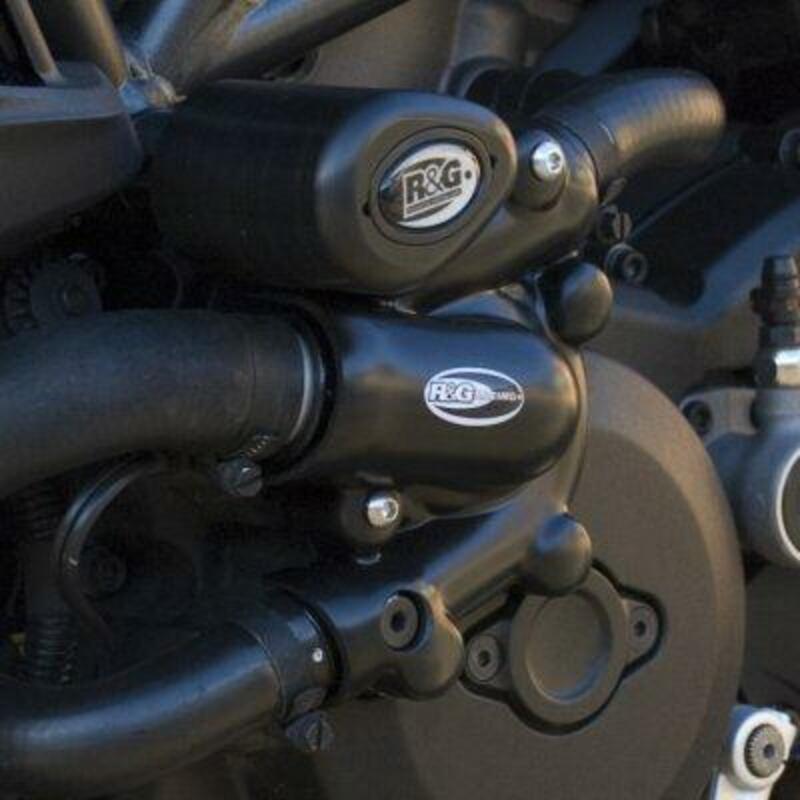 Couvre-carter gauche (pompe à eau) R&G RACING noir Ducati 