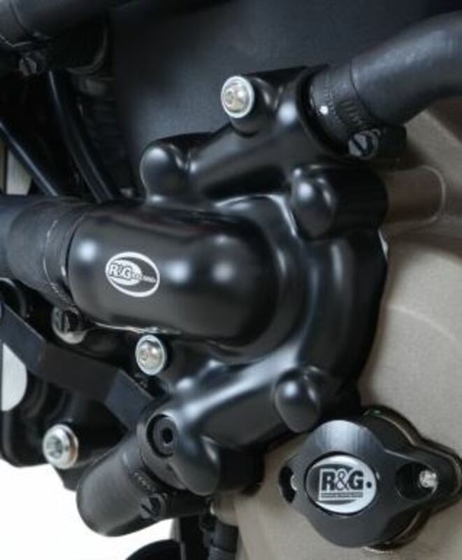 Couvre-carter gauche (pompe à eau) R&G RACING noir Ducati X Diavel 