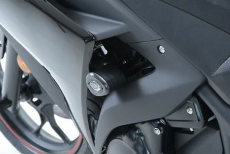 Tampons de protections R&G RACING Aero Race version noir Yamaha YZF-R3 