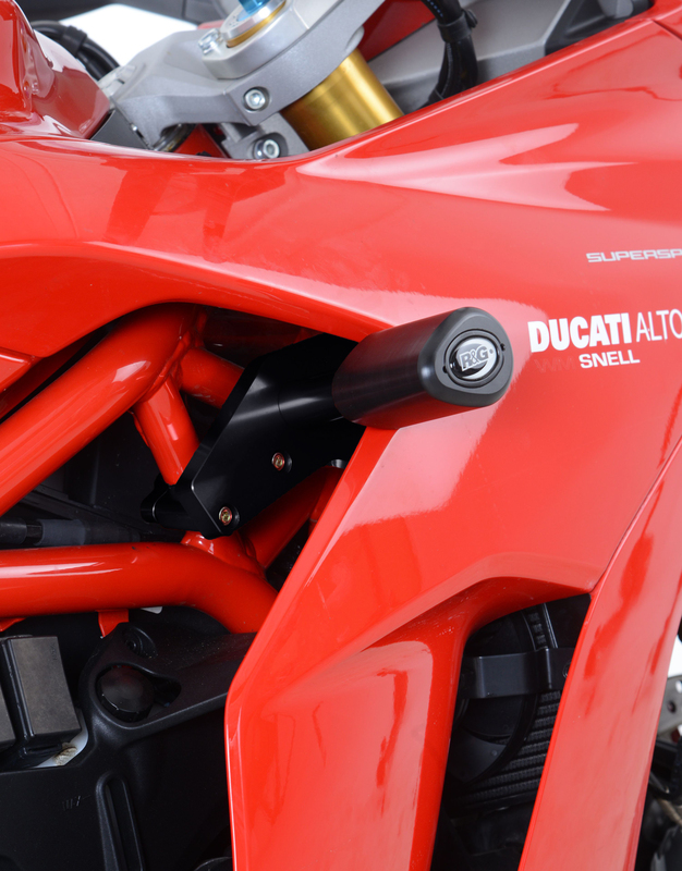 Tampons de protection R&G RACING Aero noir sans percage Ducati Supersport 