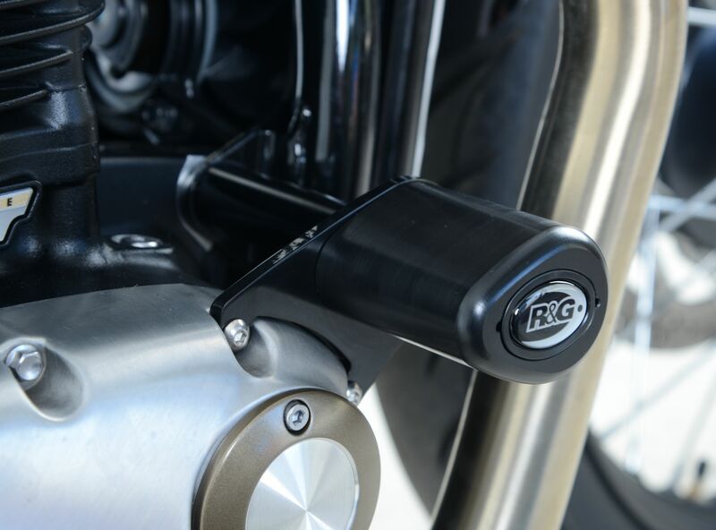 Tampons de protection R&G RACING Aero noir Triumph Bonneville Bobber 