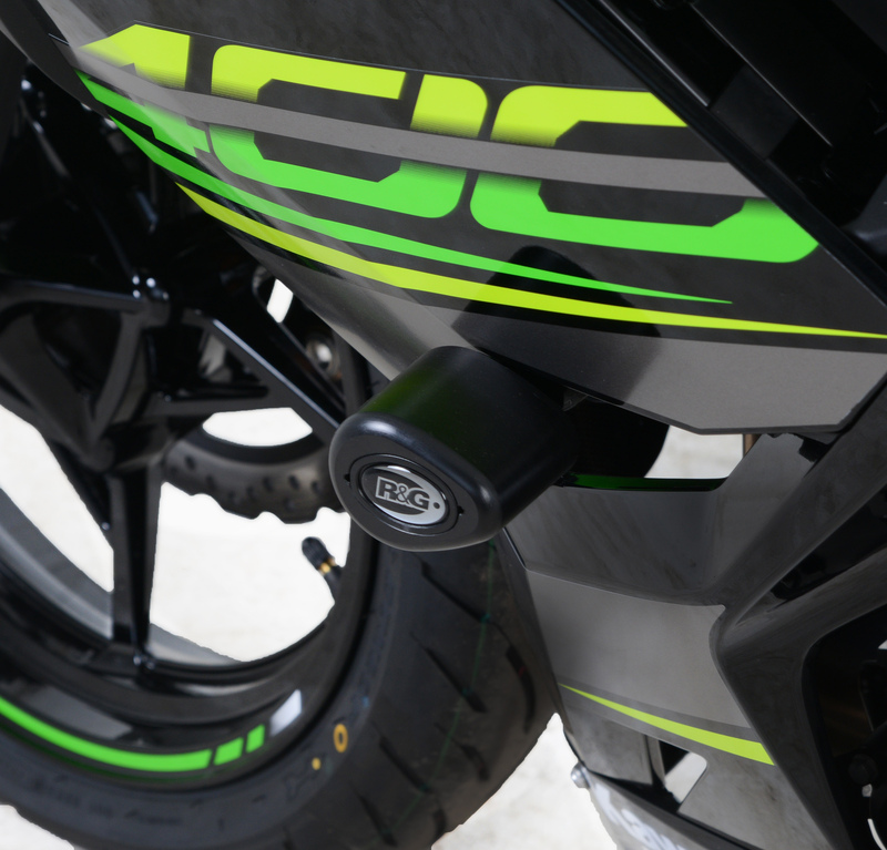 Tampons de protection R&G RACING Aero noir Kawasaki Ninja 400 