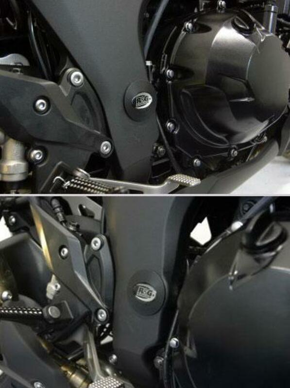 Insert de cadre gauche R&G RACING noir Kawasaki ZX10R/Z1000/R/SX 