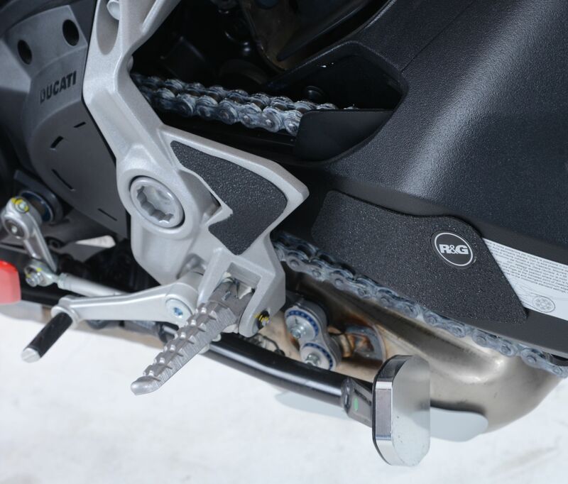Adhésif anti-frottement R&G RACING platines repose-pieds/bras oscillant noir (3 pièces) Ducati 937 Supersport 