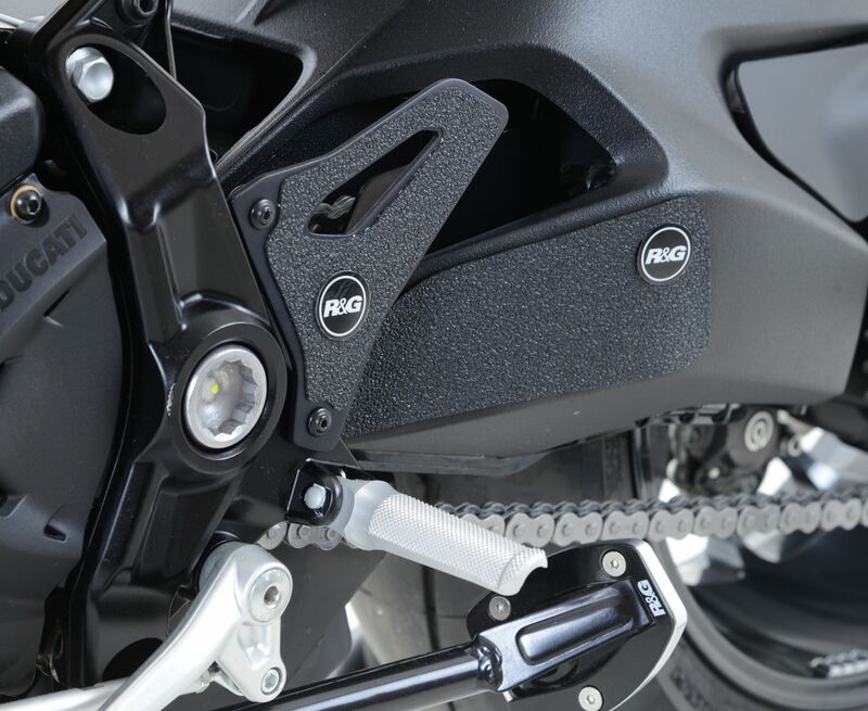 Adhésif anti-frottement R&G RACING bras oscillant/platines talon noir 4 pièces Ducati Monster 1200 R 