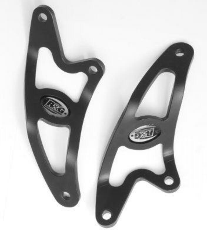 Patte de fixation de silencieux R&G RACING noir Aprilia Tuono 