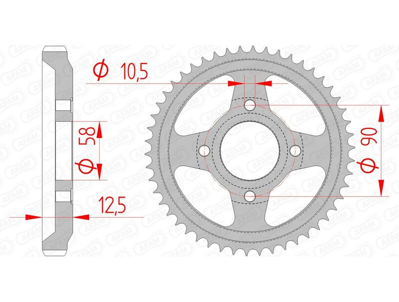 Couronne AFAM acier standard 10216 - 428 