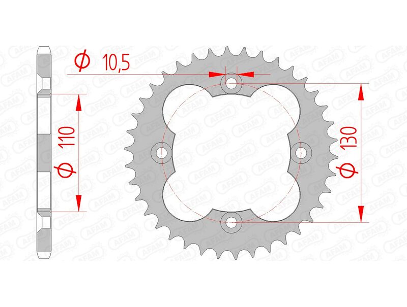 Couronne AFAM acier standard 10318 - 520 