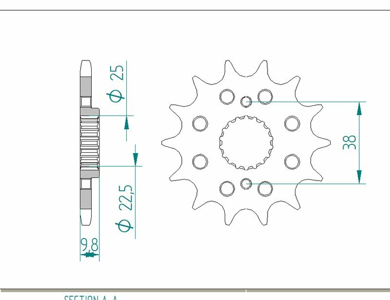 Pignon AFAM acier standard 166400 - 520 
