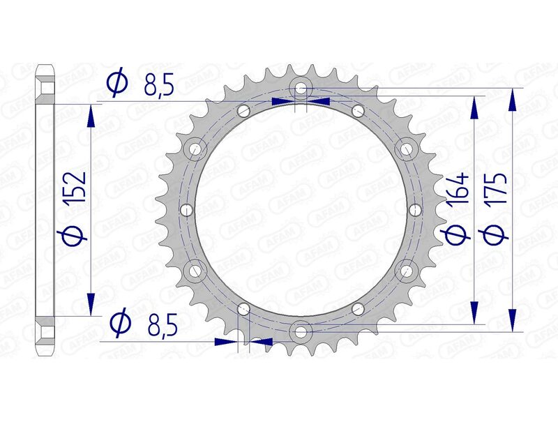 Couronne AFAM aluminium 13500 - 520 