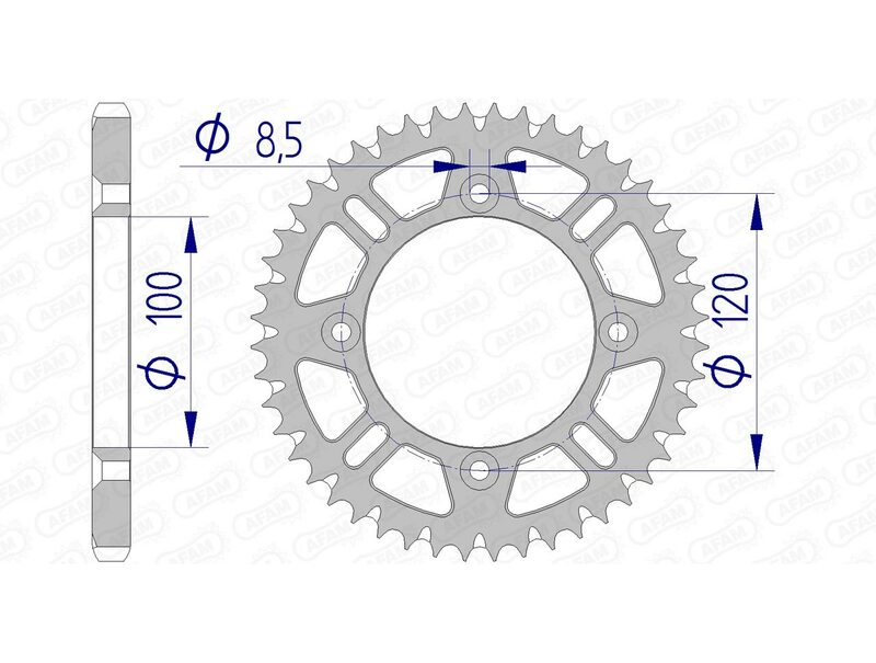 Couronne AFAM aluminium Ultra-Light anti-boue 15104 - 428 