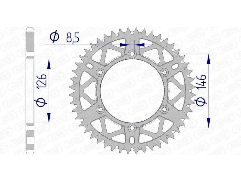 Couronne AFAM aluminium Ultra-Light anti-boue 15203 - 520 