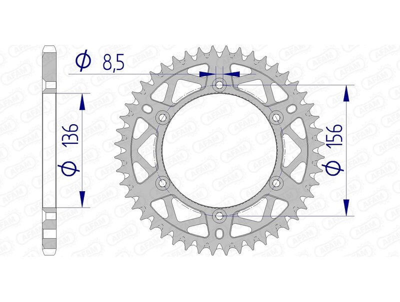 Couronne AFAM aluminium Ultra-Light anti-boue 15206 - 520 