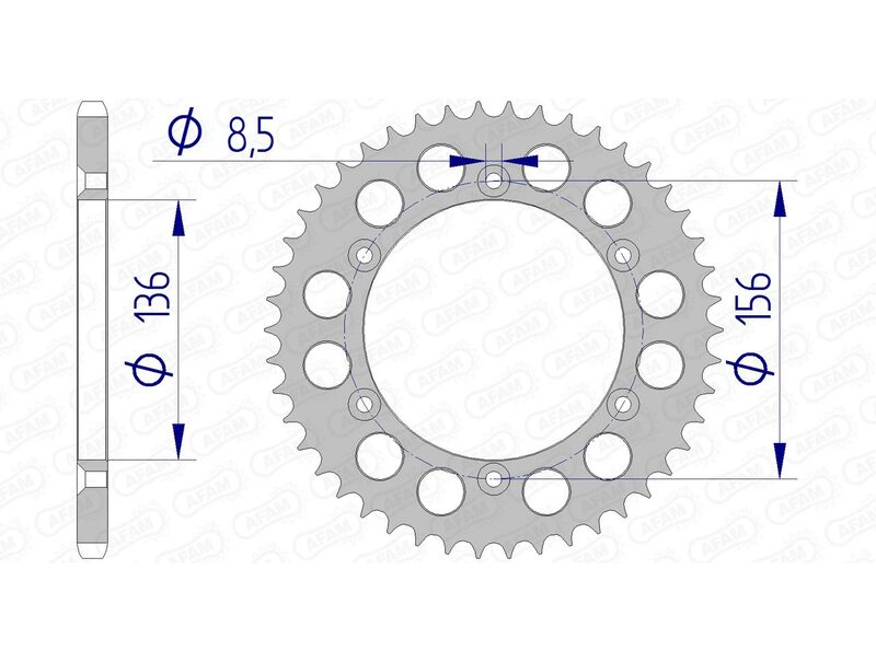 Couronne AFAM alu standard - 520 