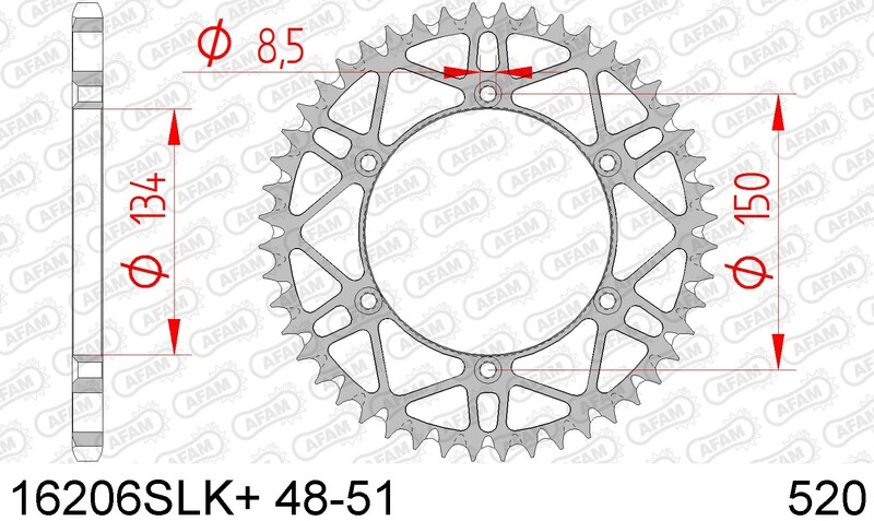 Couronne AFAM acier anti-boue 16206 - 520 