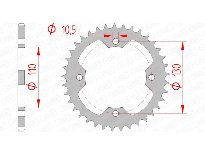 Couronne AFAM acier standard 16406 - 520 