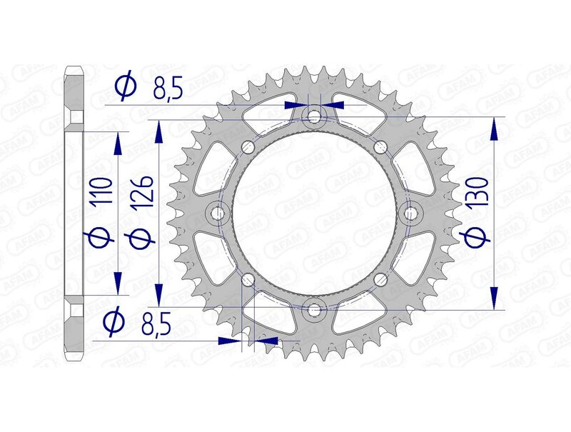 Couronne AFAM aluminium Ultra-Light anti-boue 17107420 