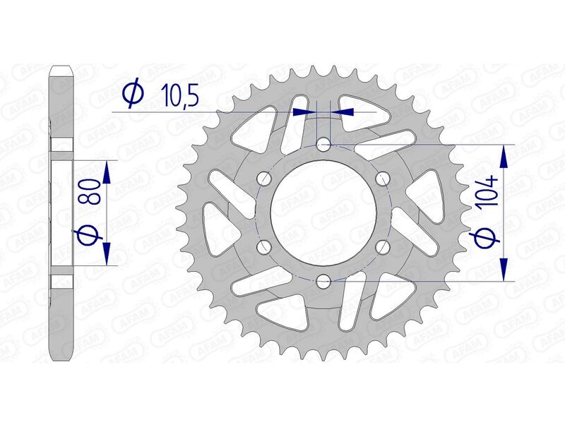 Couronne AFAM alu standard - 525 
