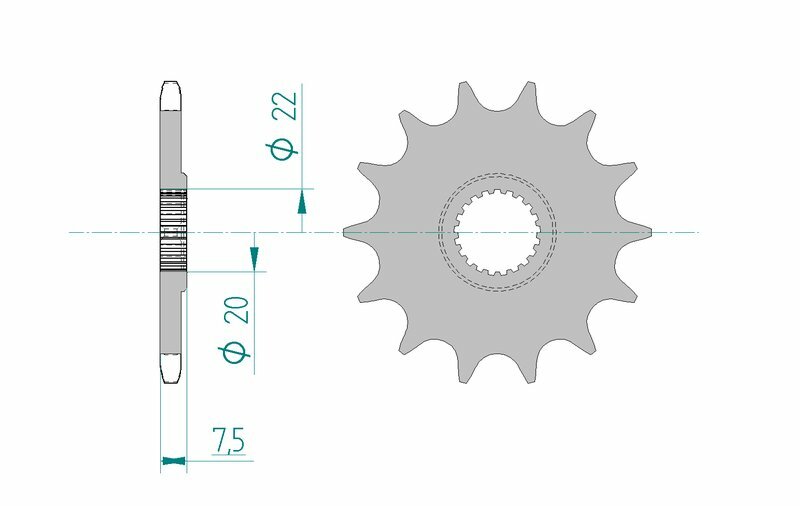 Pignon AFAM acier standard 20210 - 520 
