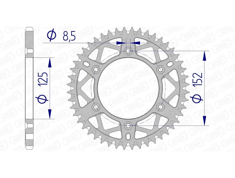 Couronne AFAM aluminium Ultra-Light anti-boue 39300 - 520 