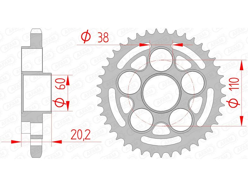 Couronne AFAM acier standard 50800 - 525 
